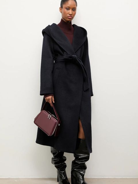 Answear.LAB płaszcz wełniany kolor granatowy