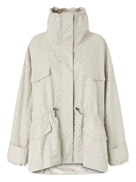 PINKO crystal-embellished high-neck coat - Neutrals - zdjęcie produktu nr 1