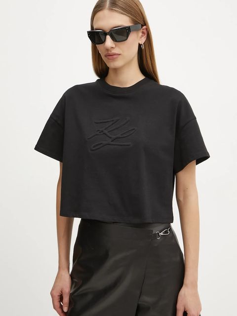 Karl Lagerfeld t-shirt bawełniany damski kolor czarny A1W17071 - zdjęcie produktu nr 1