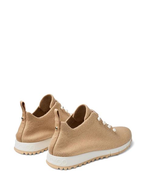 Jimmy Choo Veles pearl lace-up sneakers - Neutrals