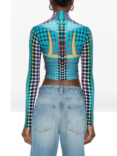 Jean Paul Gaultier long-sleeve zip-fastening top - Blue