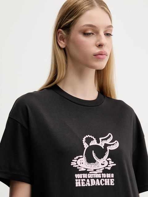 Vans t-shirt bawełniany damski kolor czarny VN000RCDBLK1 - zdjęcie produktu nr 2