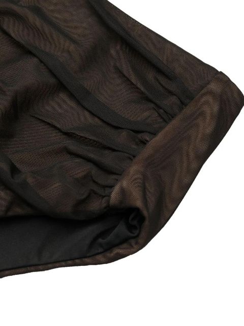 Self-Portrait gathered high-waisted bikini bottoms - Black - zdjęcie produktu nr 2