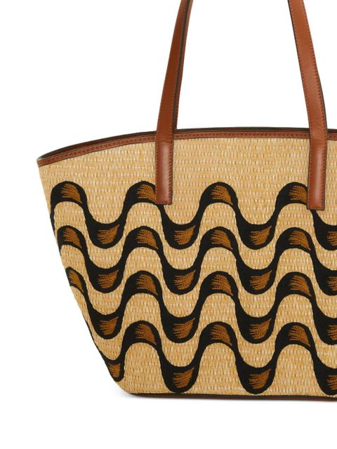 FARM Rio raffia print tote bag - Neutrals