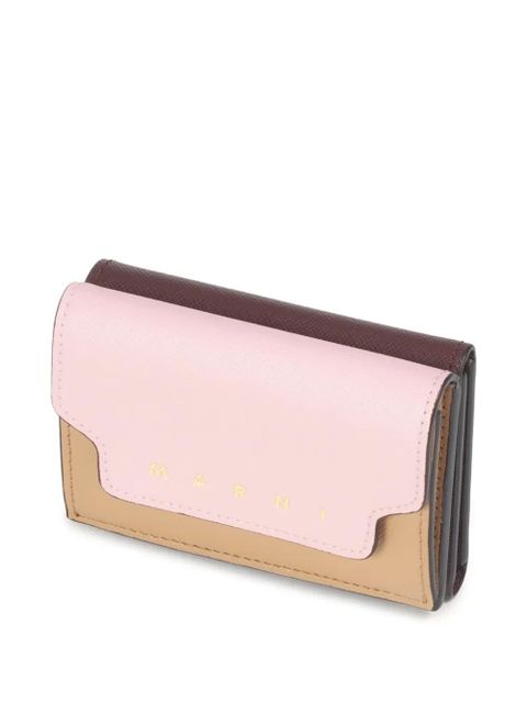 Marni tri-fold saffiano-leather wallet - Pink