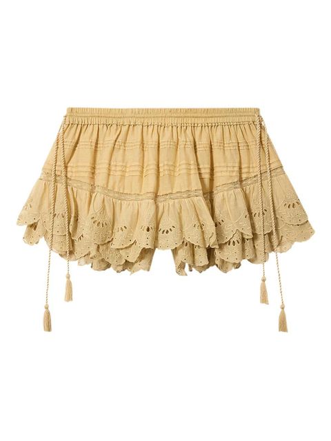 MARANT ÉTOILE Puria ruffled shorts - Yellow - zdjęcie produktu nr 1