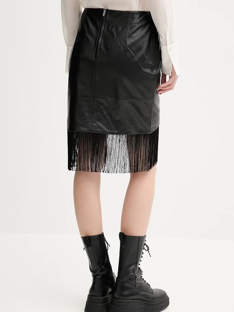 IRO spódnica skórzana kolor czarny mini prosta WM31NEELA