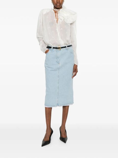 Magda Butrym lace-trim denim skirt - Blue - zdjęcie produktu nr 2