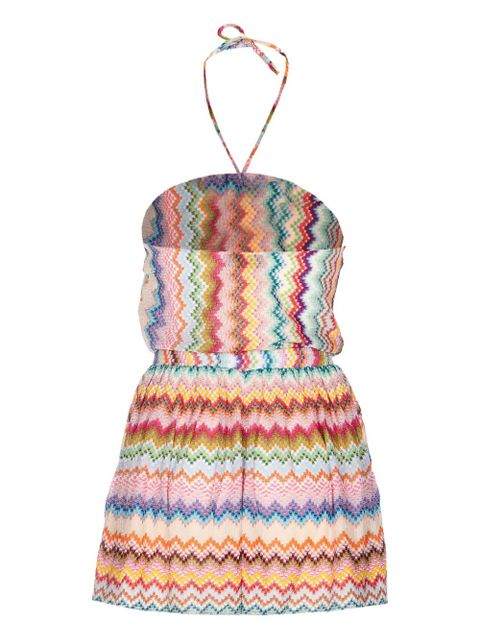 Missoni zig-zag-pattern playsuit - Pink