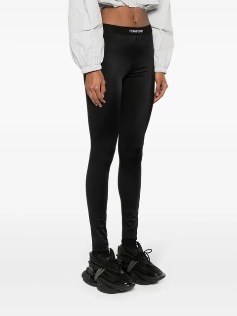 TOM FORD logo-waistband leggings - Black