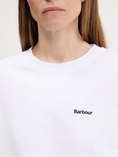 Barbour t-shirt bawełniany JEMA damski kolor biały LML0883
