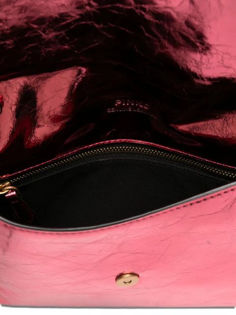 PINKO small metallic-leather flap clutch