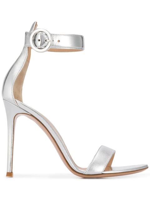 Gianvito Rossi Portofino 105mm leather sandals - Silver - zdjęcie produktu nr 1