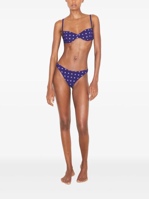 Tory Burch geometric-pattern bikini bottoms - Blue