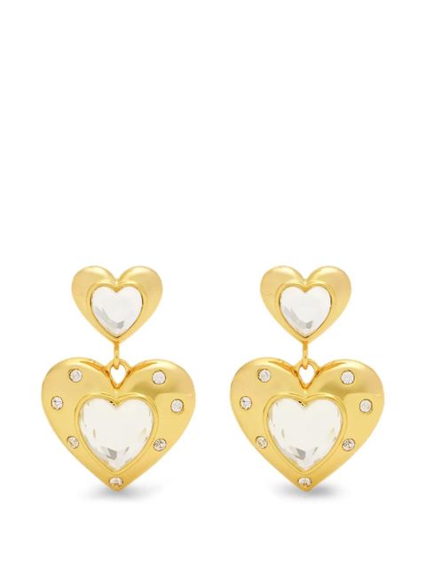 Self-Portrait heart embellished earrings - Gold - zdjęcie produktu nr 1