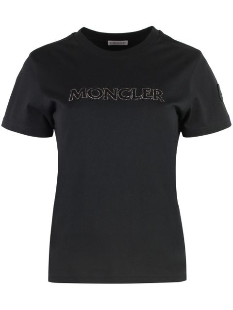 Moncler crystal-embellished T-shirt - Black - zdjęcie produktu nr 1