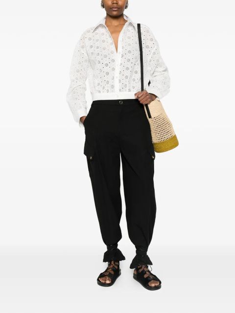 PINKO Charita open-work cotton shirt - White - zdjęcie produktu nr 2