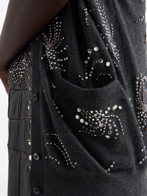 Prada embellished cashmere vest - Grey