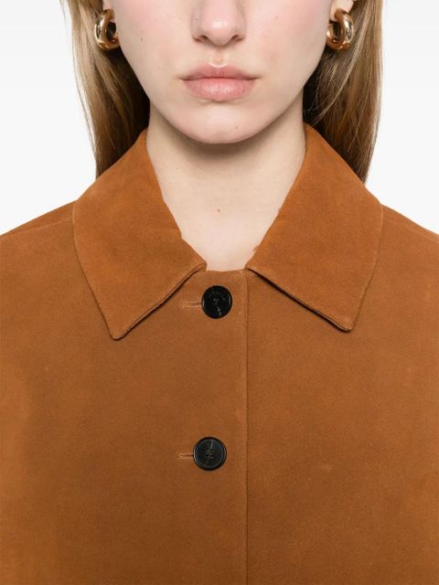 Self-Portrait suede jacket - Brown