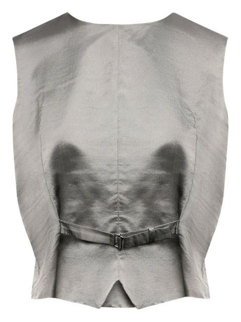 MM6 Maison Margiela satin-finish waistcoat - Grey - zdjęcie produktu nr 1