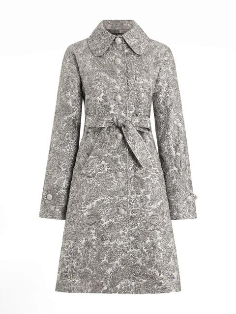 Dolce & Gabbana floral-jacquard trench coat - Silver - zdjęcie produktu nr 1