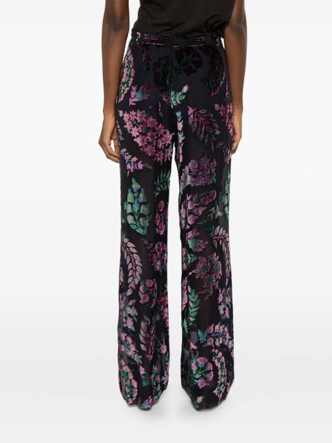 ETRO floral-print velvet pants - Black