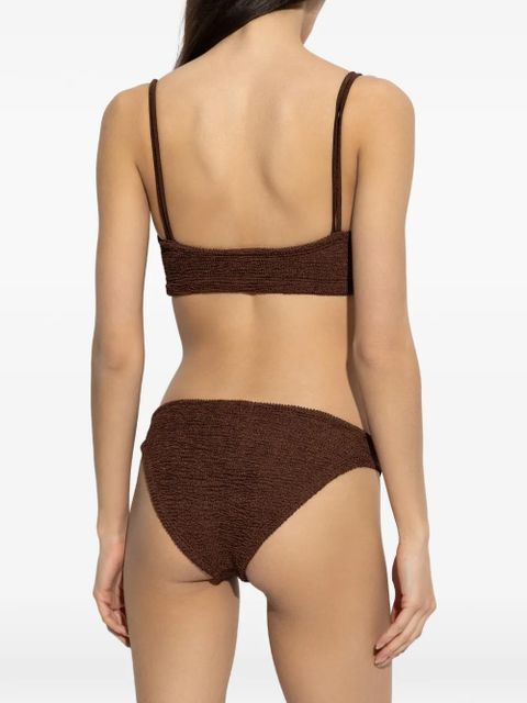 Hunza G Cassie beaded crinkle bikini - Brown