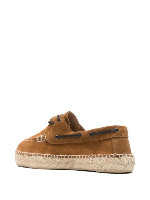Manebi almond lace-up espadrilles - Brown