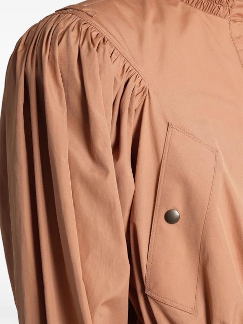 Chloé belted puff-sleeve jacket - Brown
