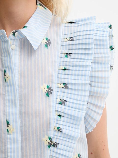 MUNTHE koszula MUST damska kolor niebieski regular z kołnierzykiem klasycznym 252102725224