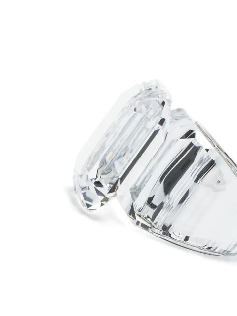Swarovski Lucent crystal-embellished sterling silver ring - White