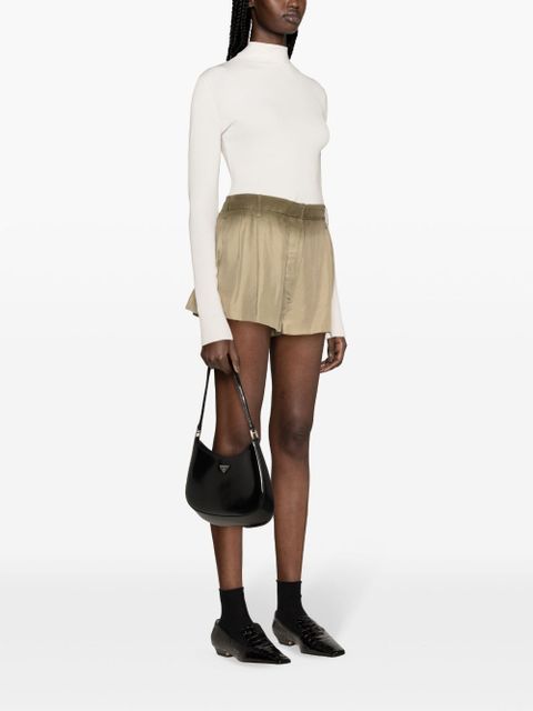 Prada pleated silk shorts - Neutrals