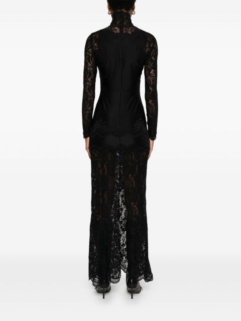 Rabanne floral lace-appliqué maxi dress - Black