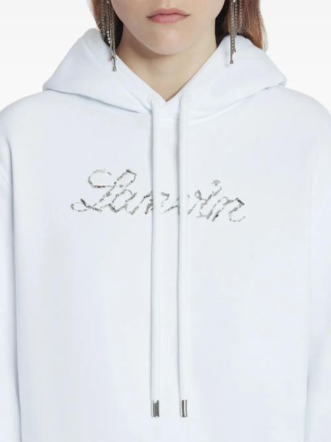 Lanvin sequinned-logo hoodie - White