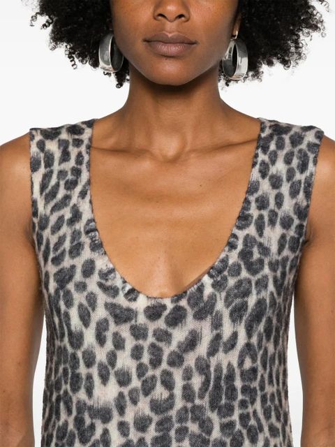 Blumarine leopard-print tank top - Neutrals