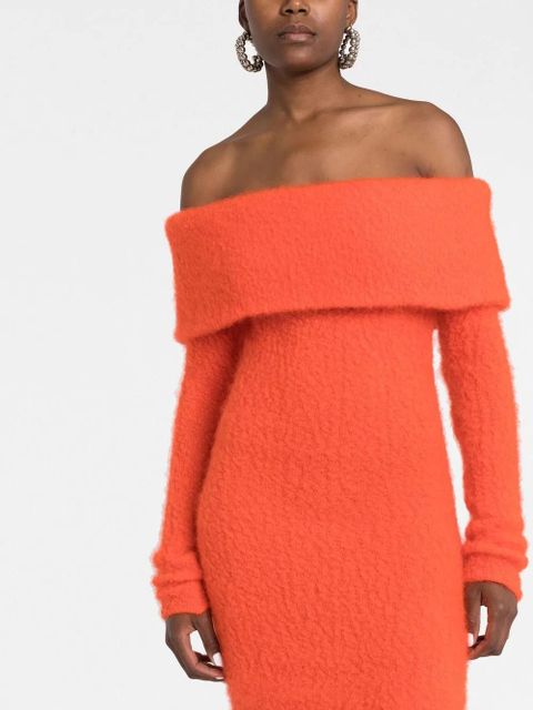 ISABEL MARANT Aria off-shoulder knitted dress - Orange - zdjęcie produktu nr 2