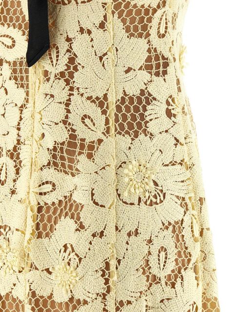 Self-Portrait crochet-lace midi dress - Yellow