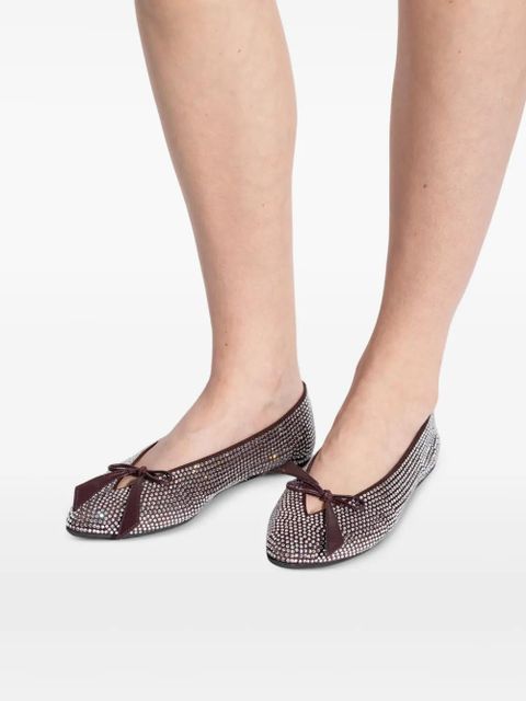 The Attico bead-embellished bow ballet flats - Brown - zdjęcie produktu nr 2