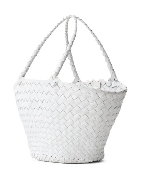 DRAGON DIFFUSION Egola woven tote bag - White
