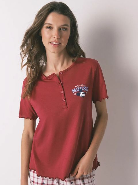 women'secret piżama bawełniana damska kolor bordowy bawełniana 3132157