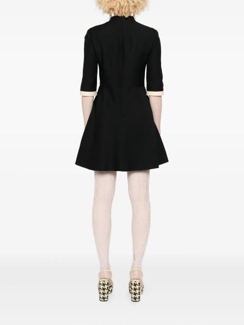Valentino Garavani bow-detailed ruffled mini dress - Black
