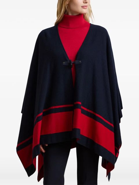 Lauren Ralph Lauren toggle striped cape - Blue