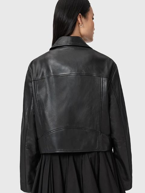 AllSaints ramoneska skórzana MASONE kolor czarny przejściowa W007LD