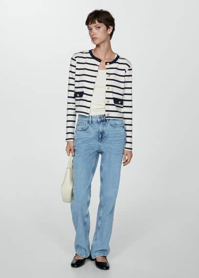 Kardigan w paski na guziki