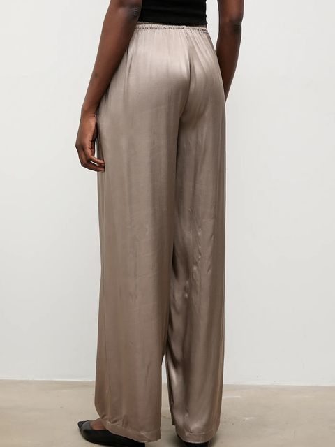 Answear.LAB spodnie damskie kolor szary szerokie high waist