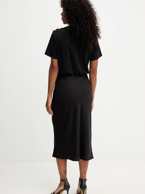 Liu Jo sukienka kolor czarny maxi prosta MF5210 J7821