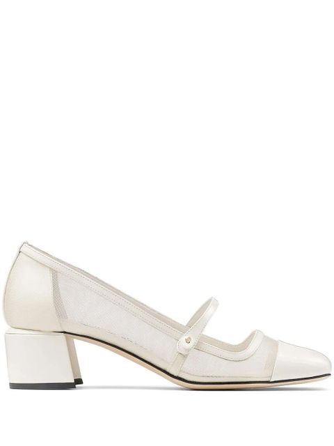 Jimmy Choo Elisa 45mm leather pumps - White - zdjęcie produktu nr 1