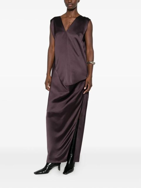 Sportmax V-neck draped dress - Purple