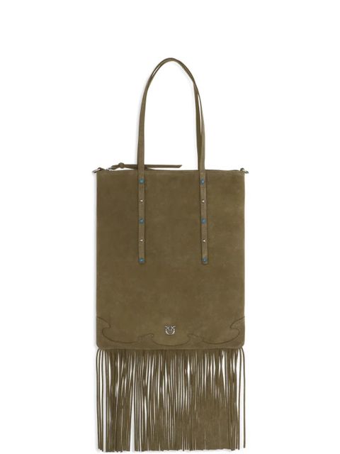 PINKO fringed studs suede mini tote bag - Green - zdjęcie produktu nr 1