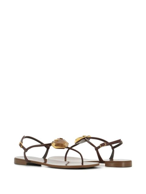 Giuseppe Zanotti gemstone detail leather sandals - Brown - zdjęcie produktu nr 2
